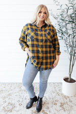 Cabin Views Plaid Button Up Top