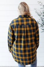 Cabin Views Plaid Button Up Top