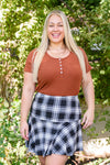 Call Me On Line Two Plaid Mini Skort