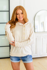 Capture the Day Side Button Hoodie in Oatmeal