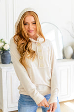 Capture the Day Side Button Hoodie in Oatmeal