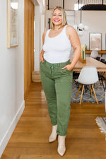 Judy Blue Carmen Double Cuff Joggers in Green