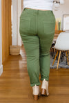 Judy Blue Carmen Double Cuff Joggers in Green