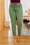 Judy Blue Carmen Double Cuff Joggers in Green