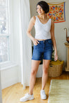 Judy Blue Cassie Mid Rise Cutoff Shorts