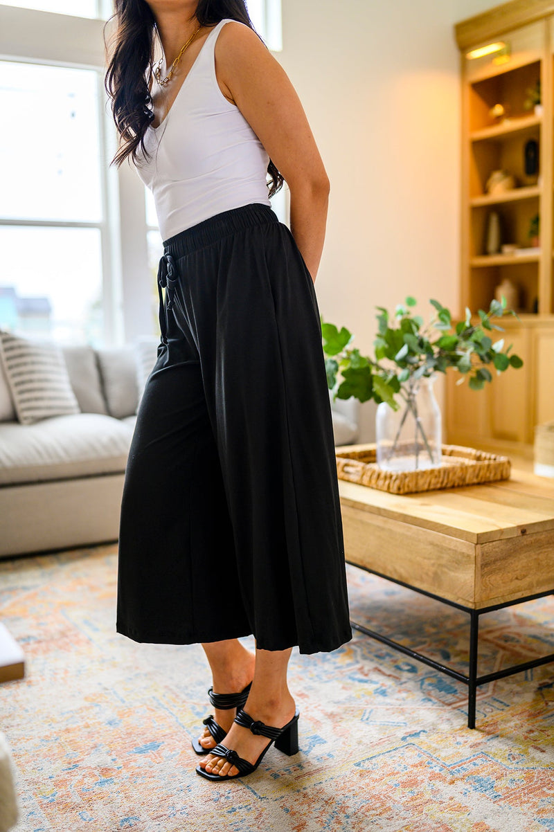 Casual and Carefree Wide Leg Cropped Pants