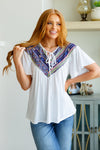 Casually Boho Keyhole Neckline Top