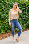 Chantry V Neck Floral Blouse in Sage