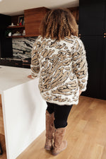 Cheetah Girl Cardigan in Ivory/Taupe