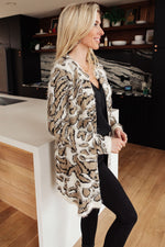 Cheetah Girl Cardigan in Ivory/Taupe