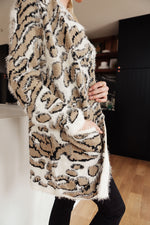 Cheetah Girl Cardigan in Ivory/Taupe