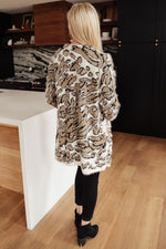 Cheetah Girl Cardigan in Ivory/Taupe