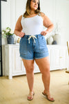 Judy Blue Chelsea Pull On Drawstring Denim Shorts