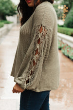 Lace & Drape Sweater in Olive