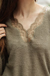 Lace & Drape Sweater in Olive