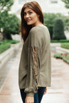 Lace & Drape Sweater in Olive