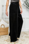 Cleo Velvet Wide Leg Pants In Black