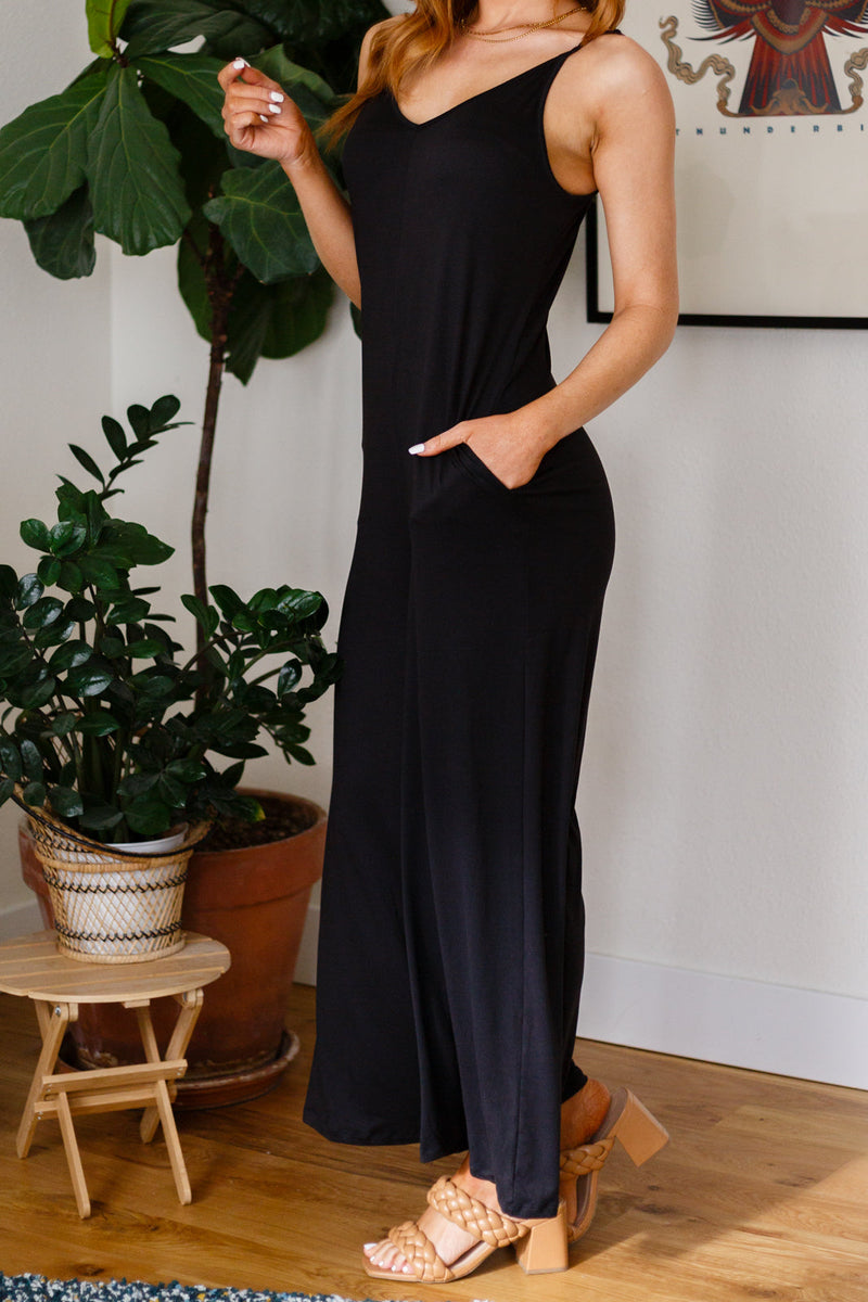 Cobblestone & Cafes Jumpsuit in Black