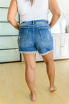 Judy Blue Colby Frayed Waistband Button Fly Shorts