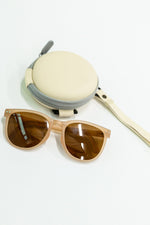 Collapsible Girlfriend Sunnies & Case in Tan