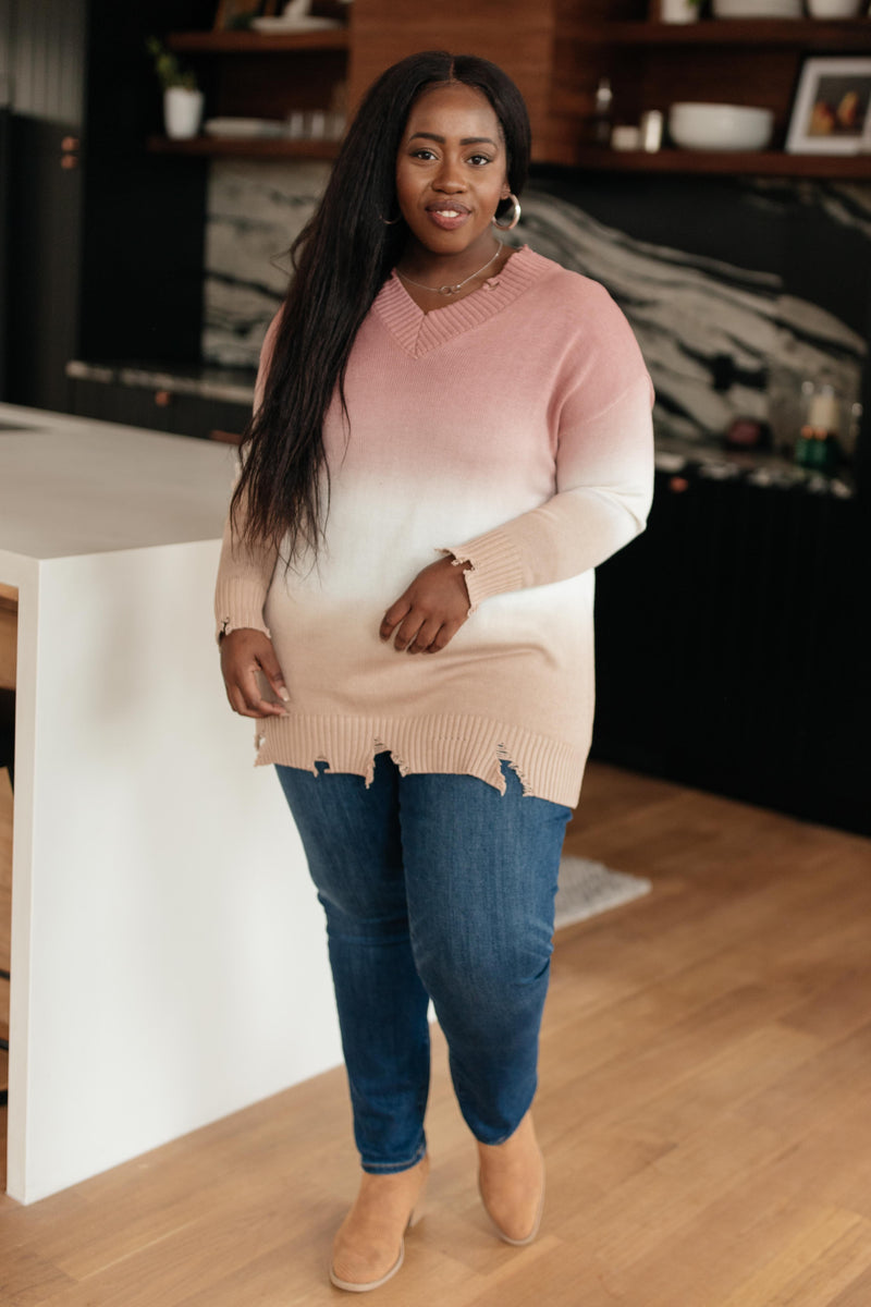 Color Melt Sweater in Mauve