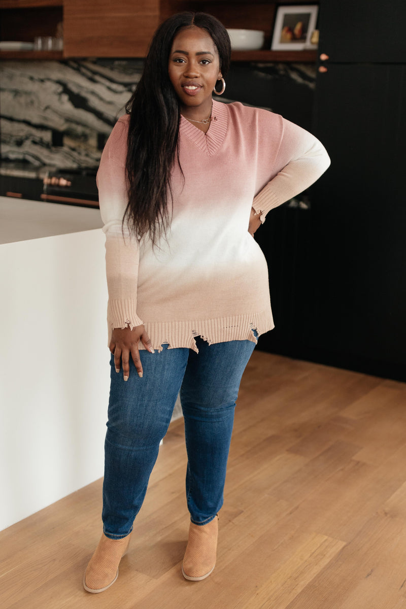Color Melt Sweater in Mauve