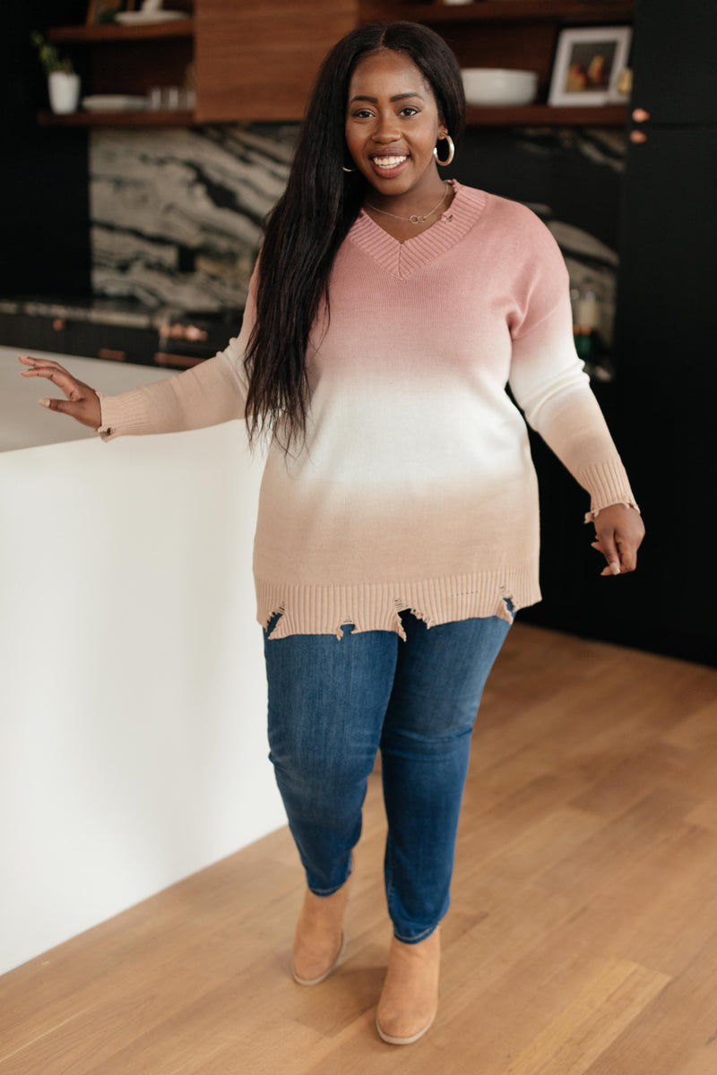 Color Melt Sweater in Mauve