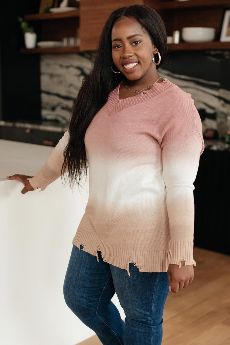 Color Melt Sweater in Mauve