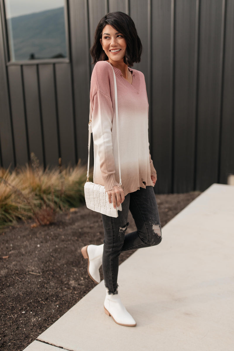 Color Melt Sweater in Mauve