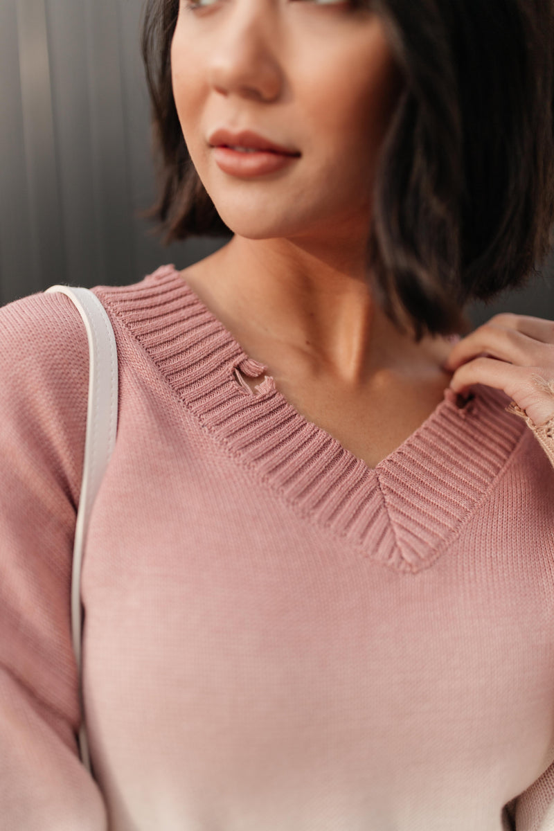 Color Melt Sweater in Mauve