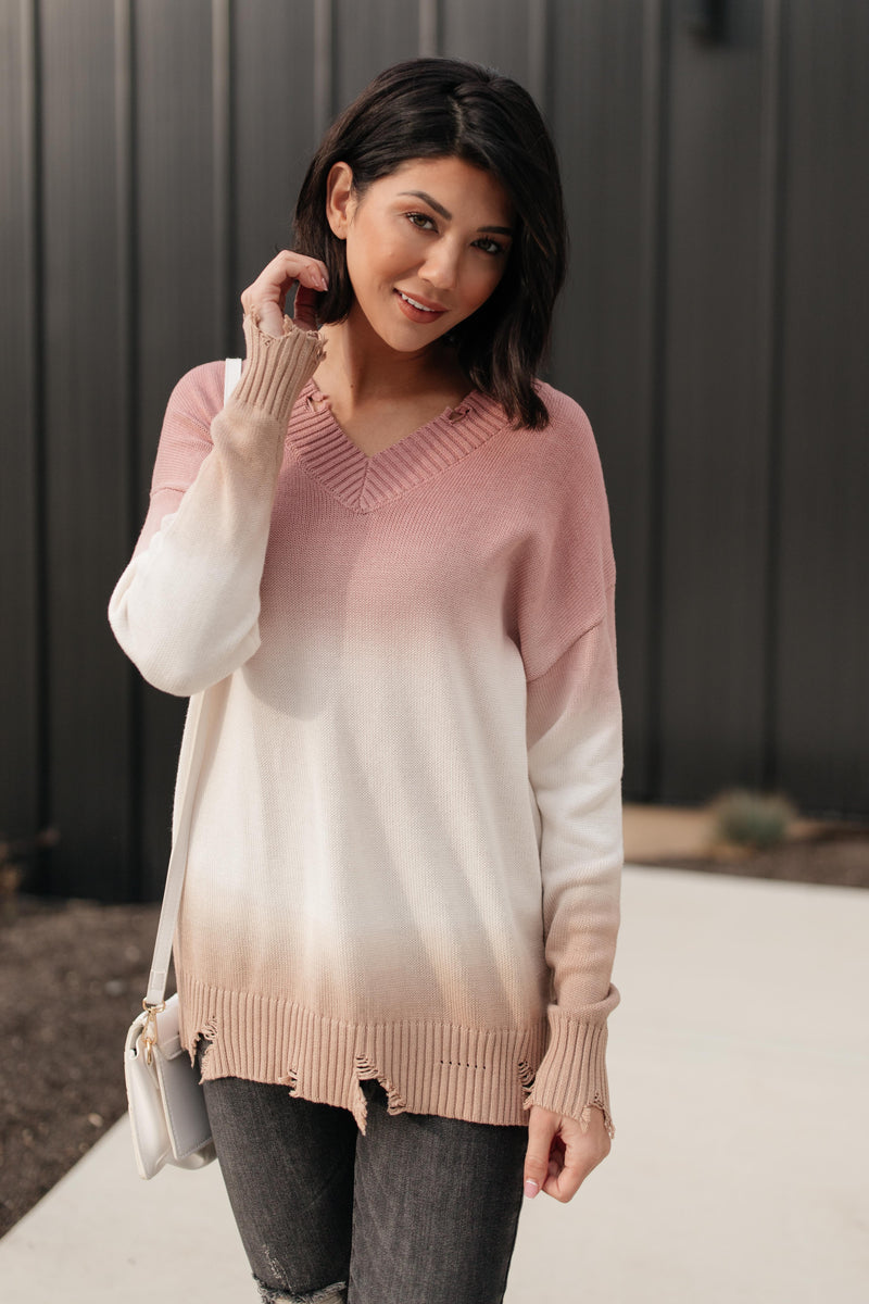 Color Melt Sweater in Mauve
