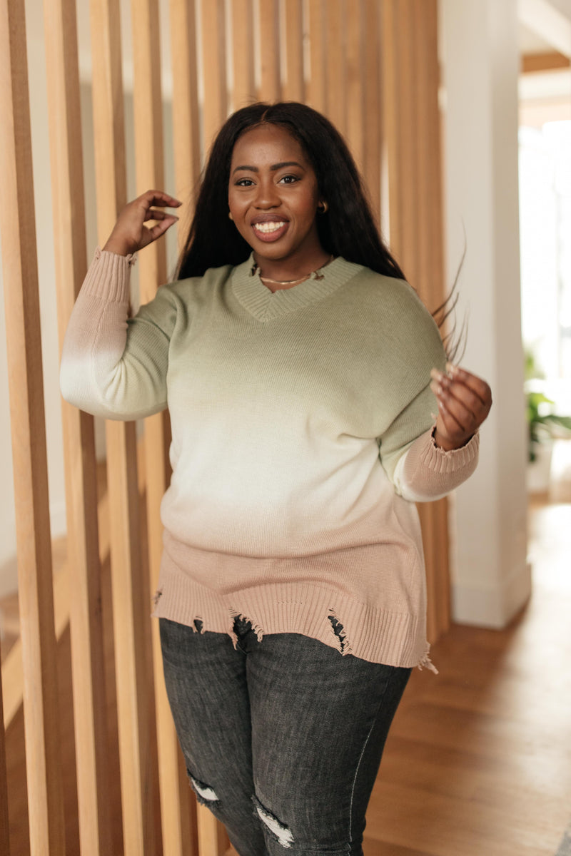 Color Melt Sweater in Olive