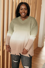 Color Melt Sweater in Olive