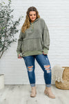 Colombia Button Pullover Hoodie In Green