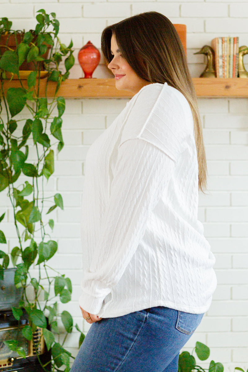 Counting The Days Textured Long Sleeve Top