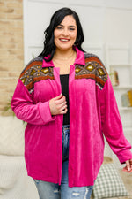 Cozy Cabin Days Open Front Top in Magenta