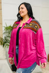 Cozy Cabin Days Open Front Top in Magenta