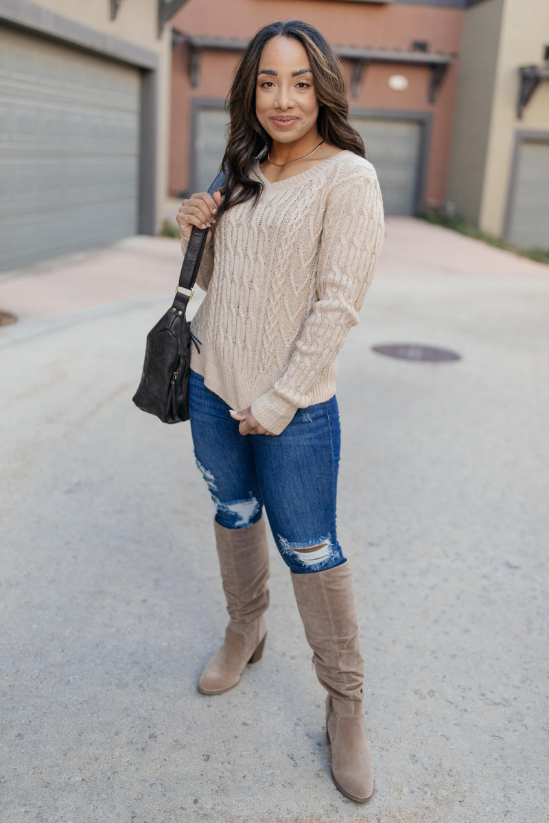 Cozy Cropped Sweater in Oatmeal