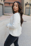 Cozy Cropped Sweater in White