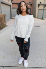 Cozy Cropped Sweater in White