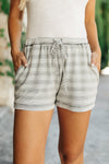 Cozy In Stripes Shorts in Gray