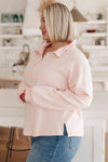 Cozy Moment 1/2 Zip Pullover in Blush