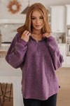 Cozy Moment 1/2 Zip Pullover in Purple