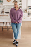 Cozy Moment 1/2 Zip Pullover in Purple