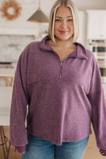 Cozy Moment 1/2 Zip Pullover in Purple