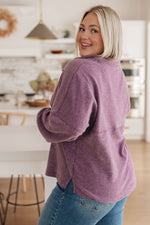 Cozy Moment 1/2 Zip Pullover in Purple