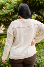 Cozy Zone Popcorn Thread Knit Sweater In Cream