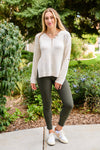 Cozy Zone Popcorn Thread Knit Sweater In Cream