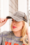 Criss Cross Ponytail Baseball Cap in Black