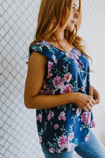 Crowd Charmer Floral Cap Sleeve Blouse